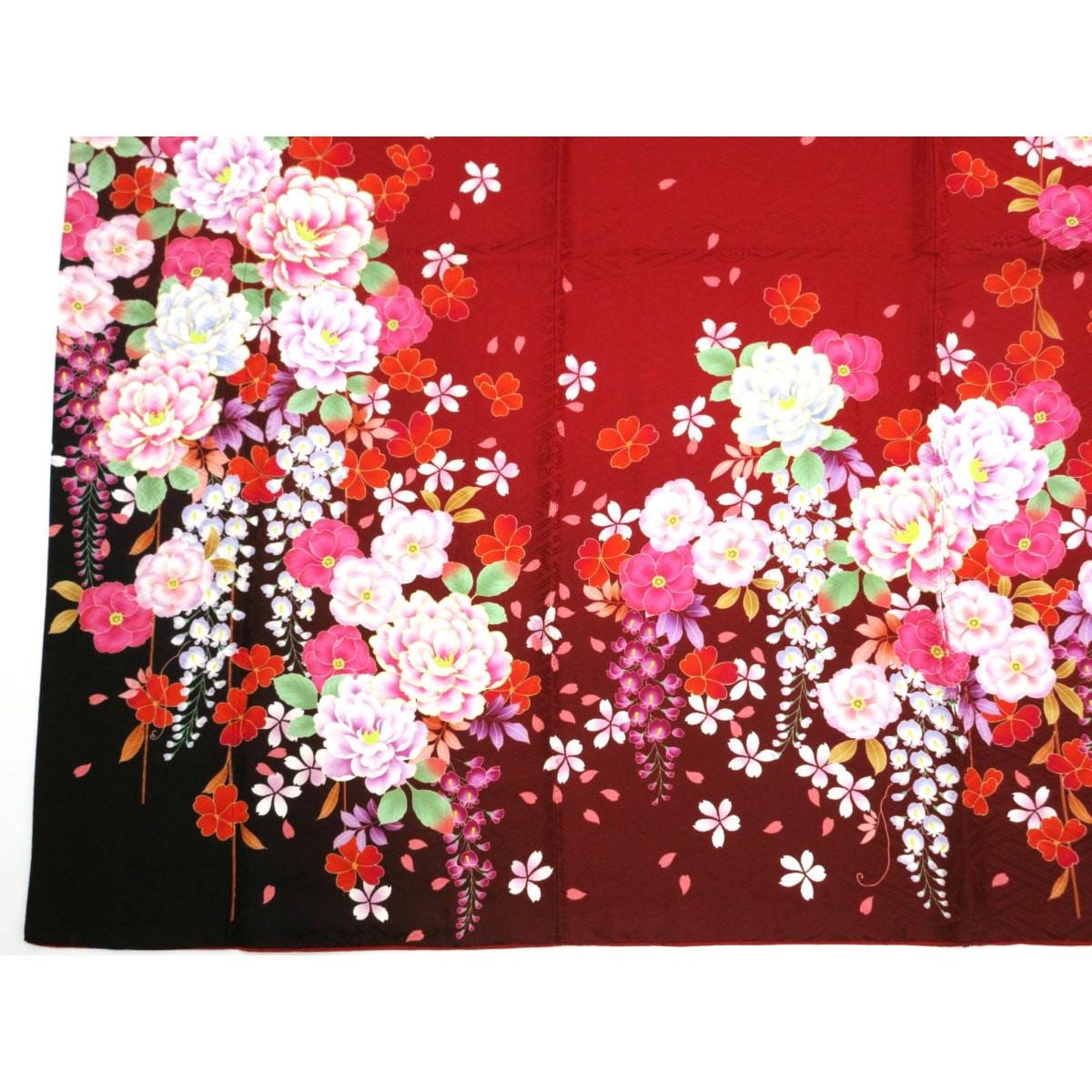振袖　友禅金彩加工　刺繍入りボカシ染