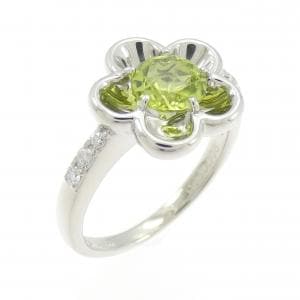 PT900 フラワー ペリドット リング 0.93CT