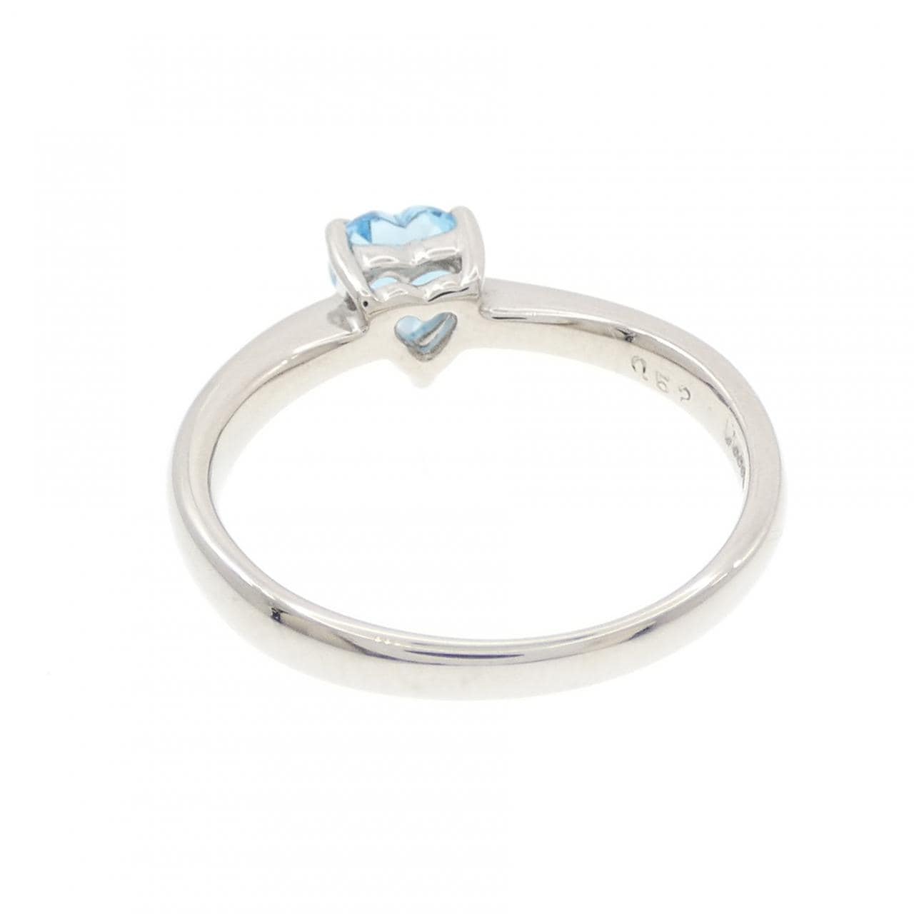 PT900 ハート ブルートパーズ リング 0.52CT