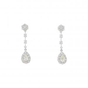 【新品】PT900 フラワー ダイヤモンド ピアス 0.80CT