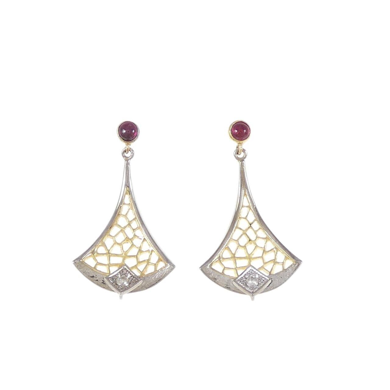 K18YG/K18WG ルビー ピアス 0.30CT