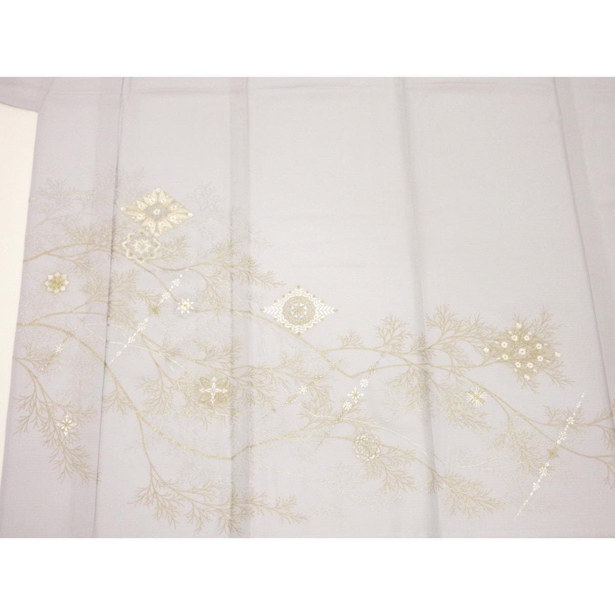 【未使用品】単衣　駒絽訪問着　金彩友禅刺繍入り