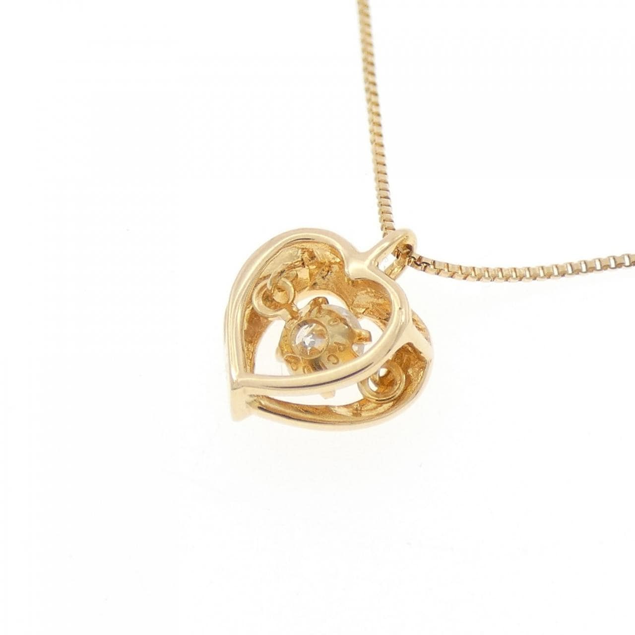K18YG ハート ダイヤモンド ネックレス 0.10CT