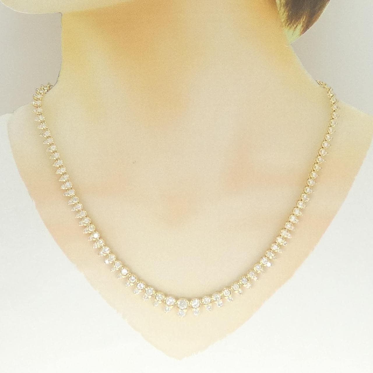 K18YG ダイヤモンド ネックレス 10.01CT