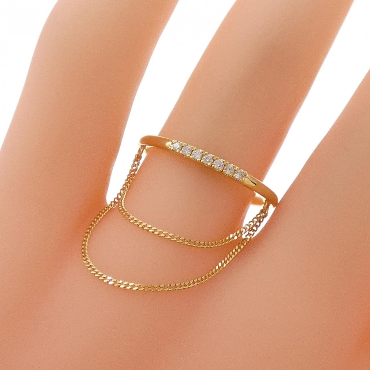 アーカー シャンデリアチェーン リング 0.04CT