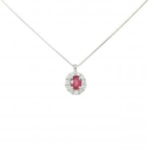 PT900/PT850 ルビー ネックレス 0.33CT
