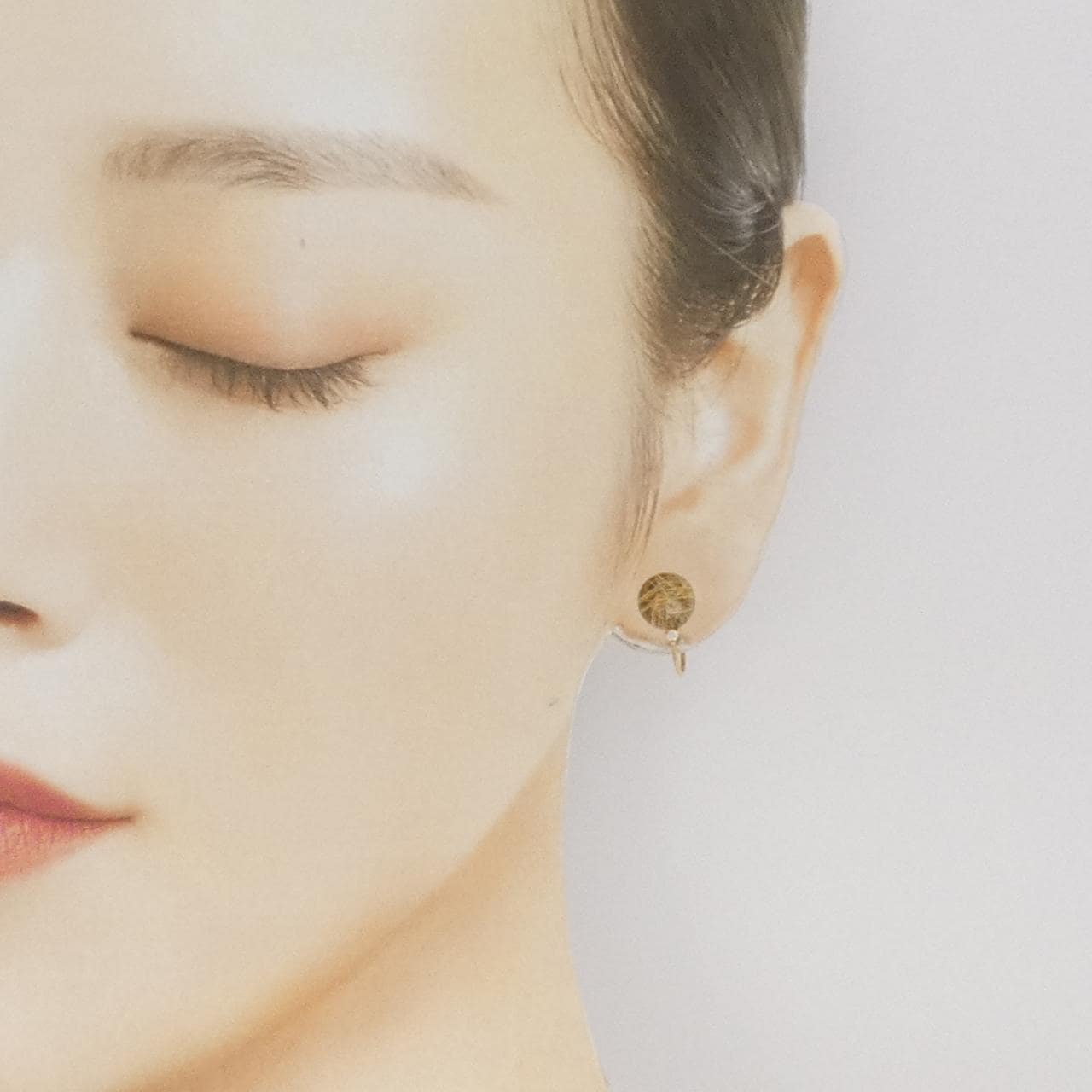 K18YG ルチルクオーツ イヤリング