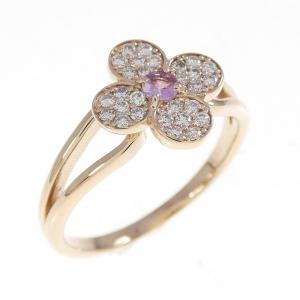K18PG フラワー サファイヤ リング 0.08CT