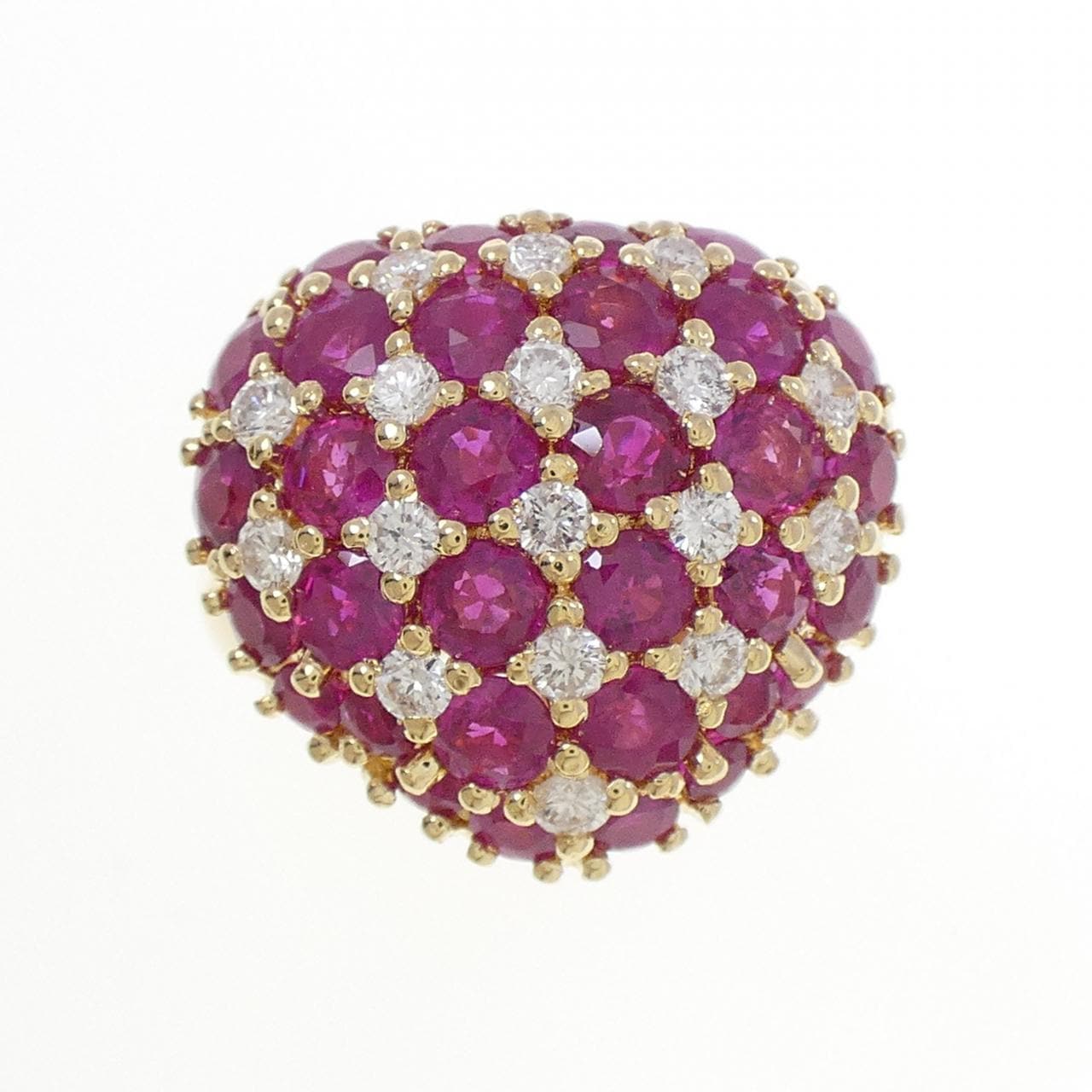 K18YG ハート ルビー リング 4.80CT