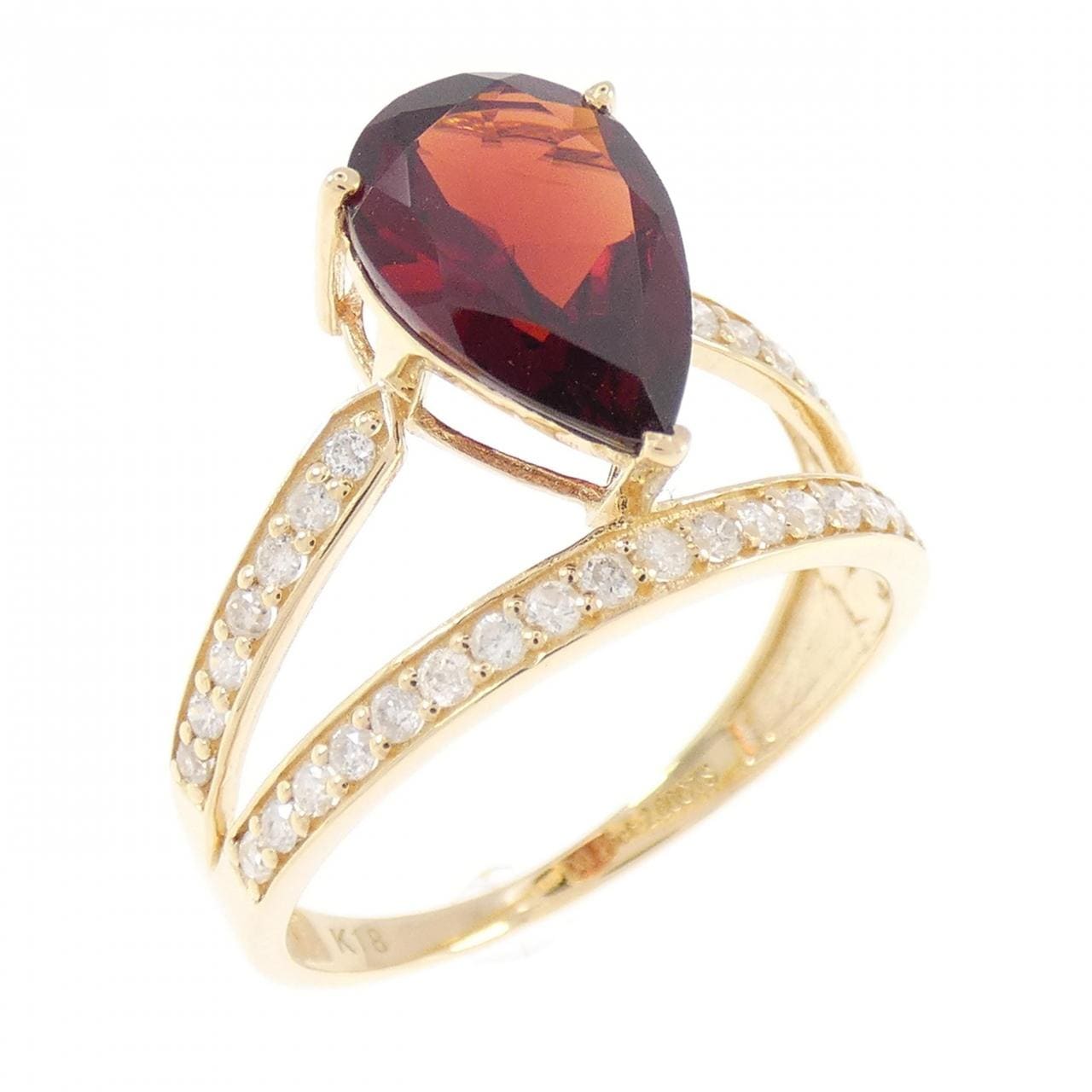 K18YG ガーネット リング 2.00CT