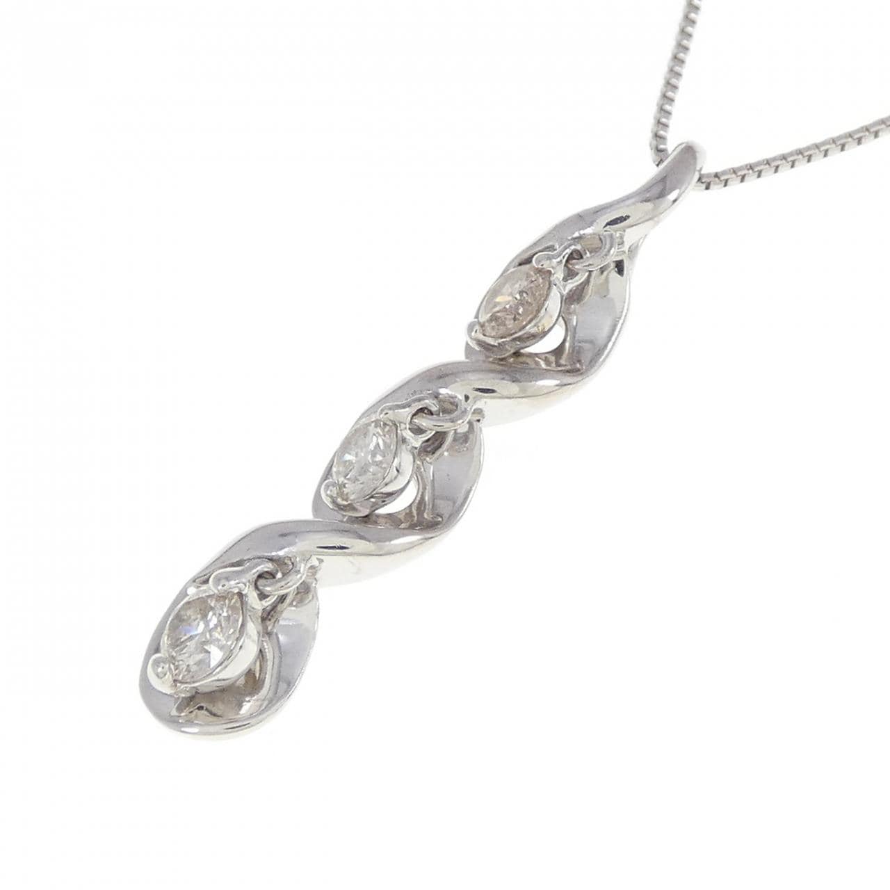 K18WG ダイヤモンド ネックレス 0.30CT