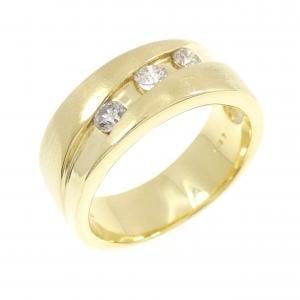 K18YG スリーストーン ダイヤモンド リング 0.27CT