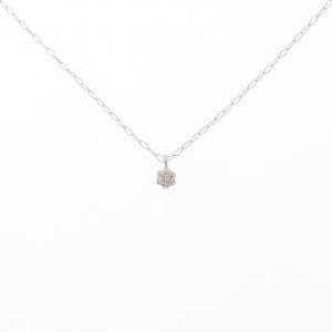 K10WG ソリティア ダイヤモンド ネックレス 0.05CT