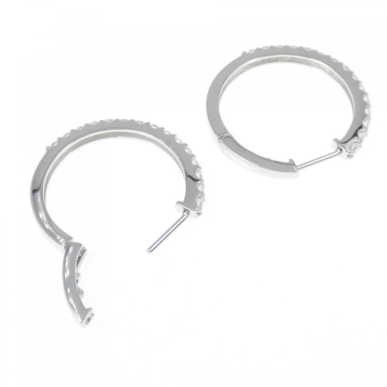 【新品】PT900 フープ ダイヤモンド ピアス 0.802CT