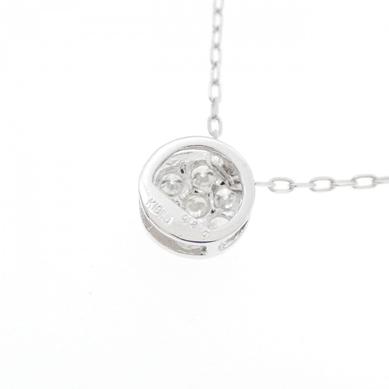 K18WG フラワー ダイヤモンド ネックレス 0.20CT