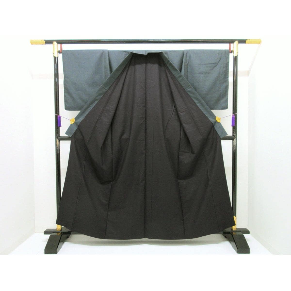 男物　紬織　きもの・羽織・長襦袢　３点セット