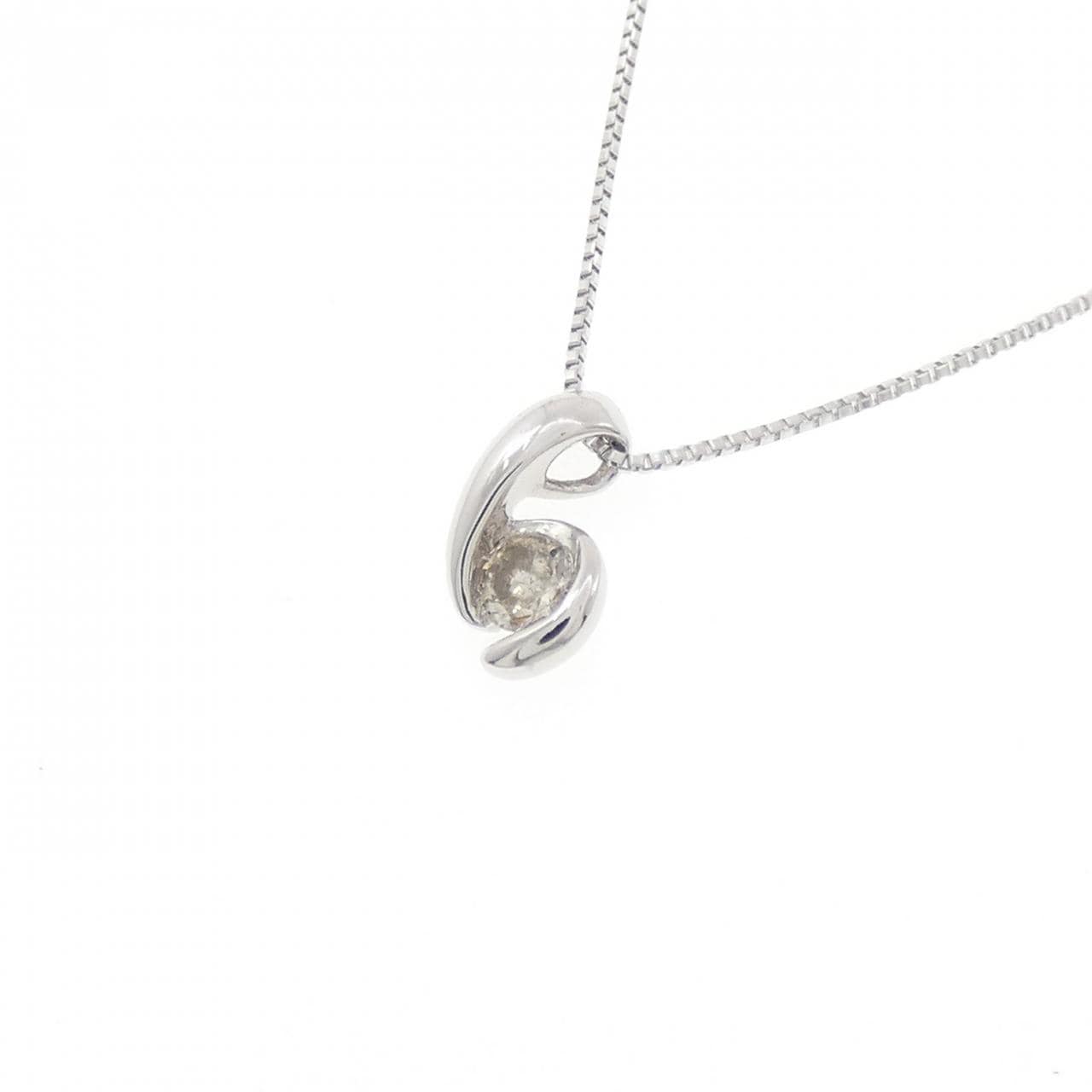 K18WG ダイヤモンド ネックレス 0.10CT