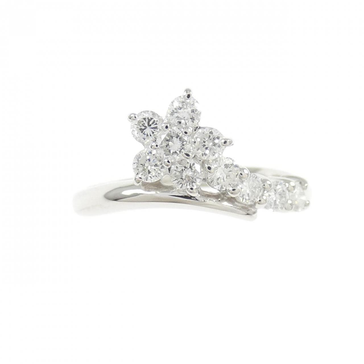 PT900花朵钻石戒指0.40CT