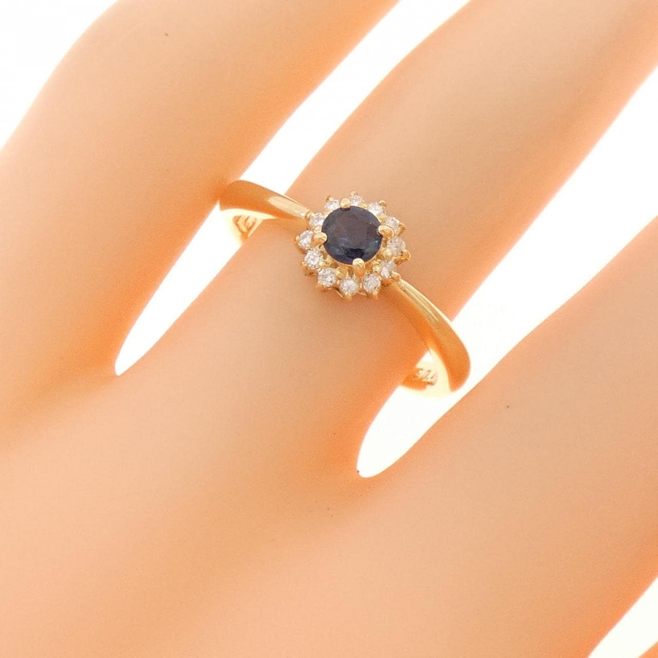 K18YG サファイヤ リング 0.22CT