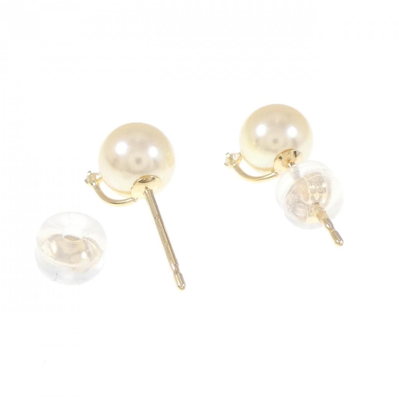 K18YG Akoya pearl earrings 6.5mm