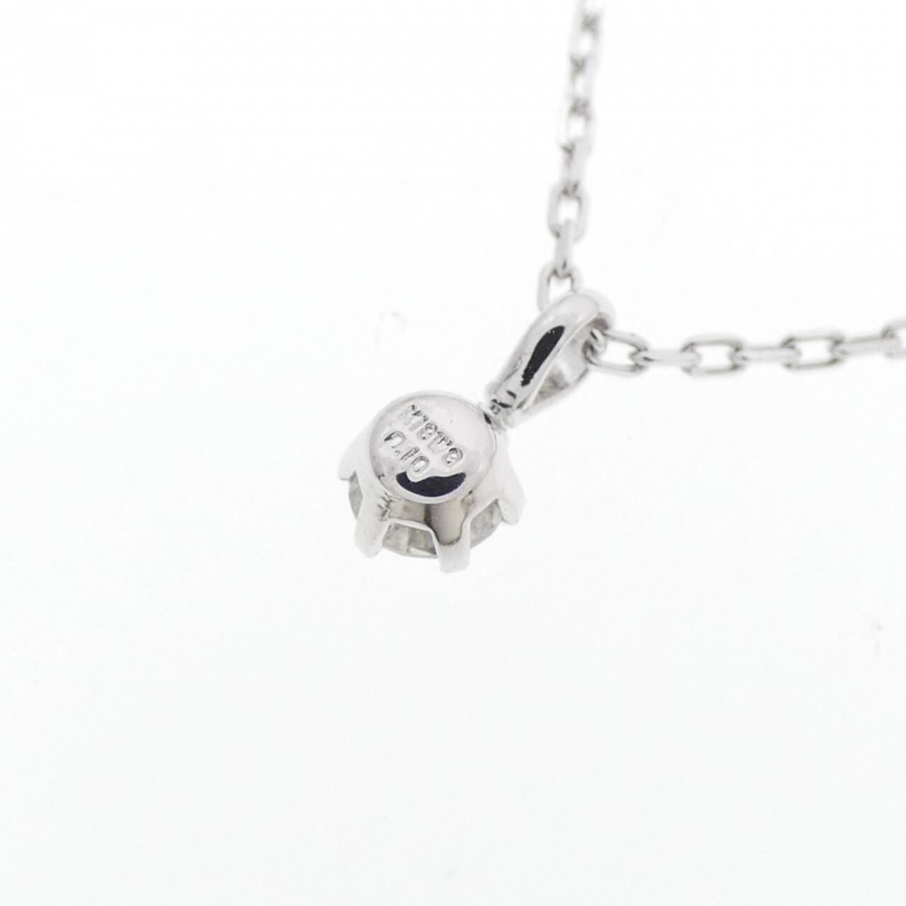 K18WG ソリティア ダイヤモンド ネックレス 0.10CT