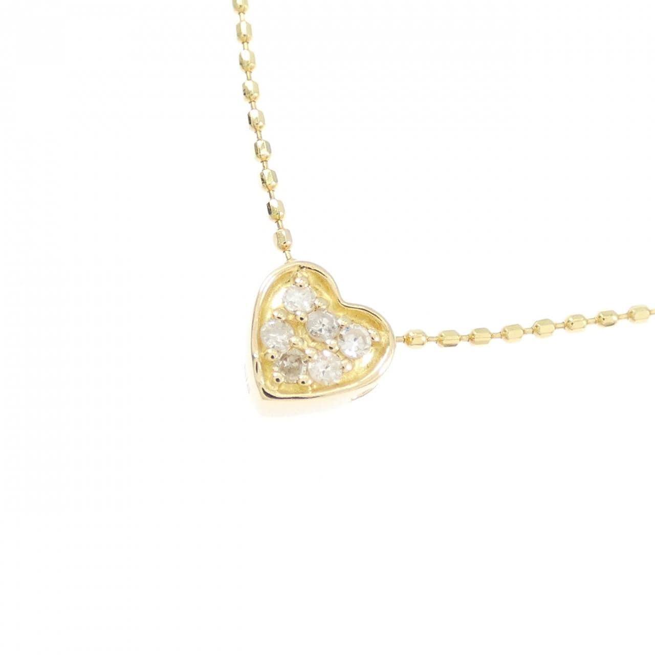 K18YG ハート ダイヤモンド ネックレス
