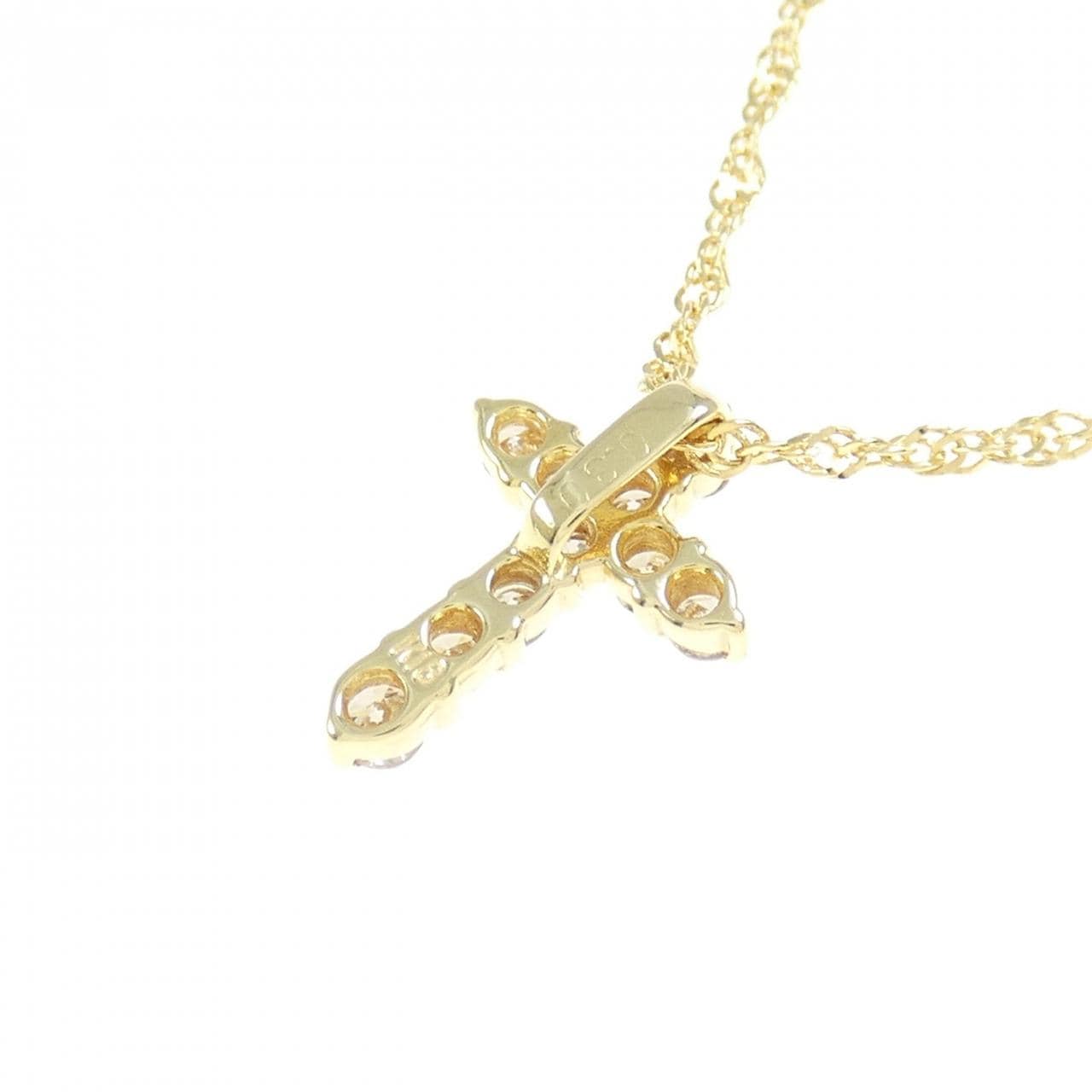 K18YG クロス ダイヤモンド ネックレス 0.30CT