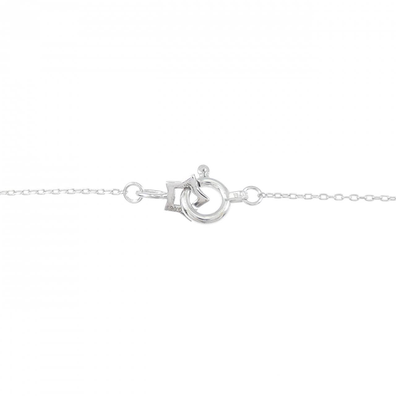 K18WG ソリティア ダイヤモンド ネックレス 0.081CT