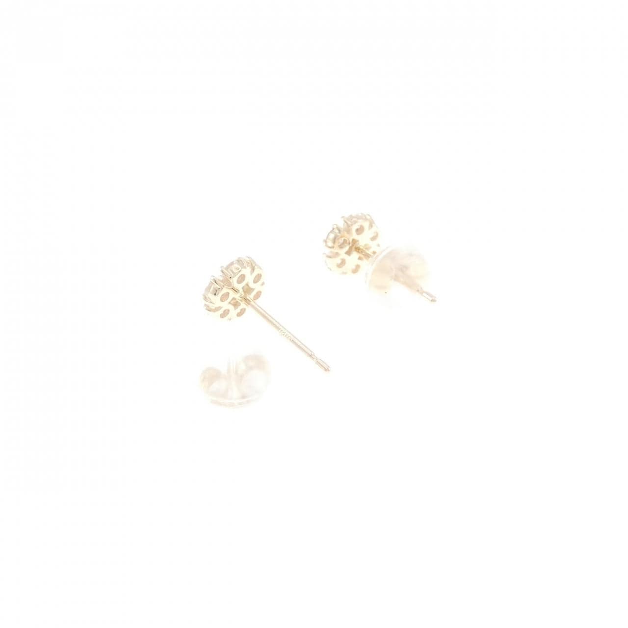 【リメイク】K10YG フラワー ダイヤモンド ピアス 0.30CT