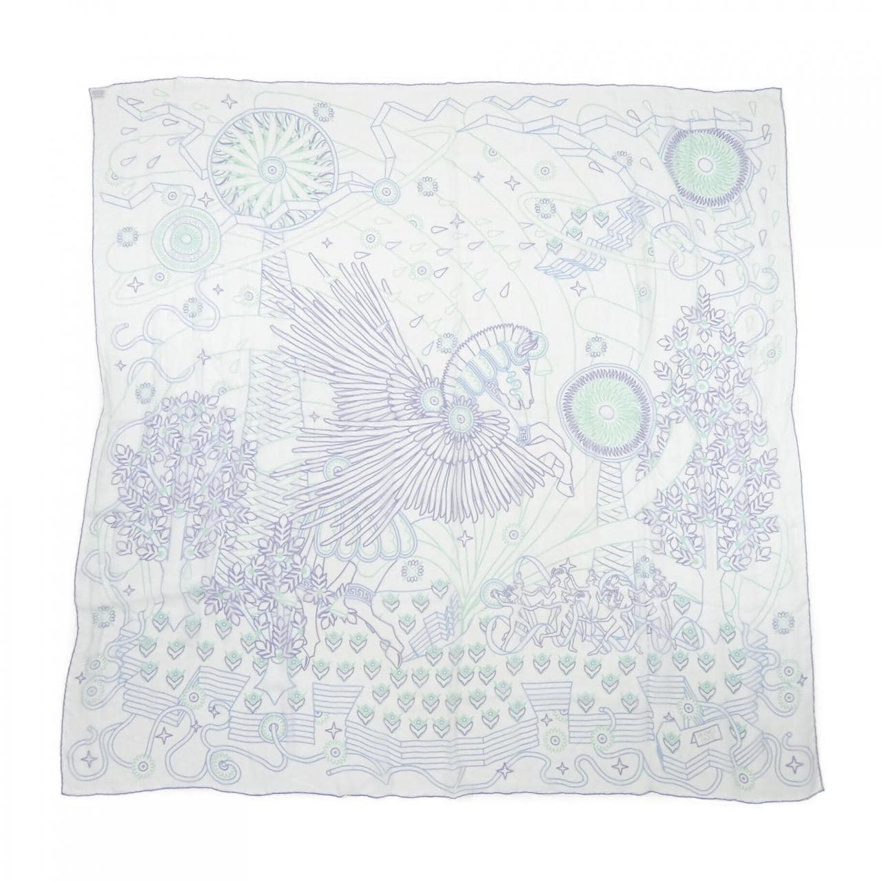 エルメス HERMES LA SOURCE DE PEGASE FINESSE H343558S カレジェアン140 ショール