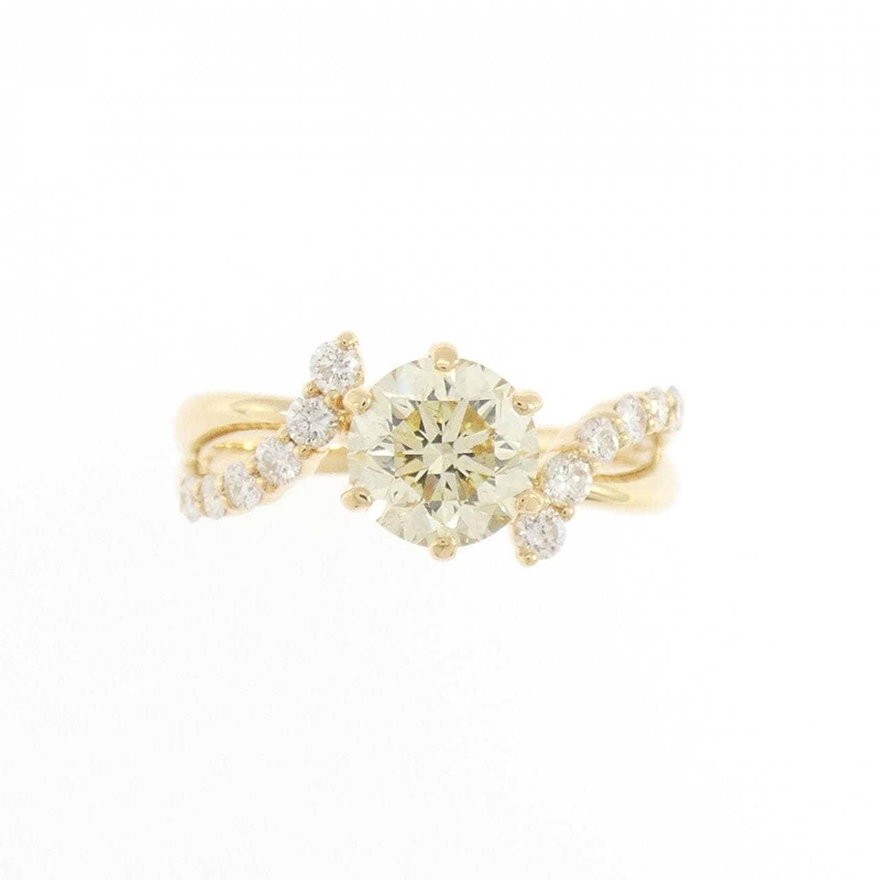 K18YG ダイヤモンド リング 1.031CT LY SI2 Good