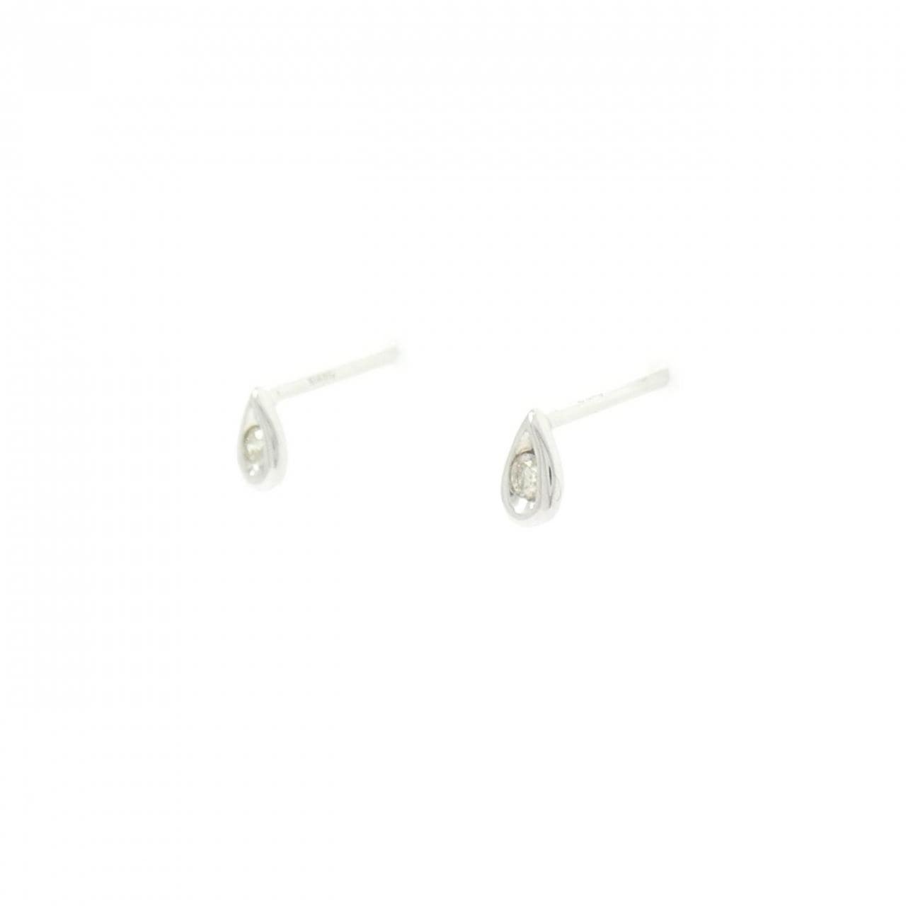 K14WG ダイヤモンド ピアス 0.04CT
