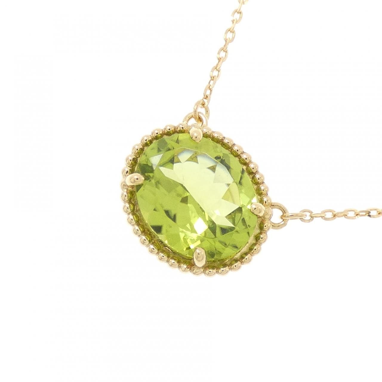 K18YG ペリドット ネックレス 2.30CT