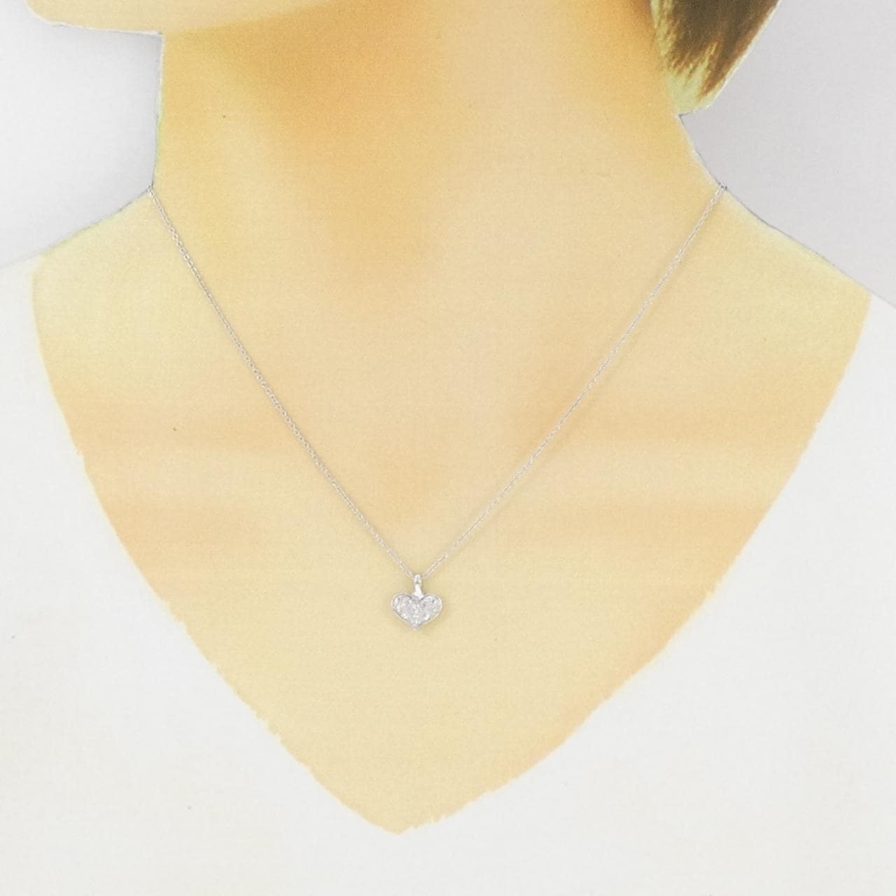 K18WG 心形钻石项链 0.22CT