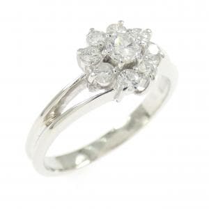 PT900 フラワー ダイヤモンド リング 0.30CT