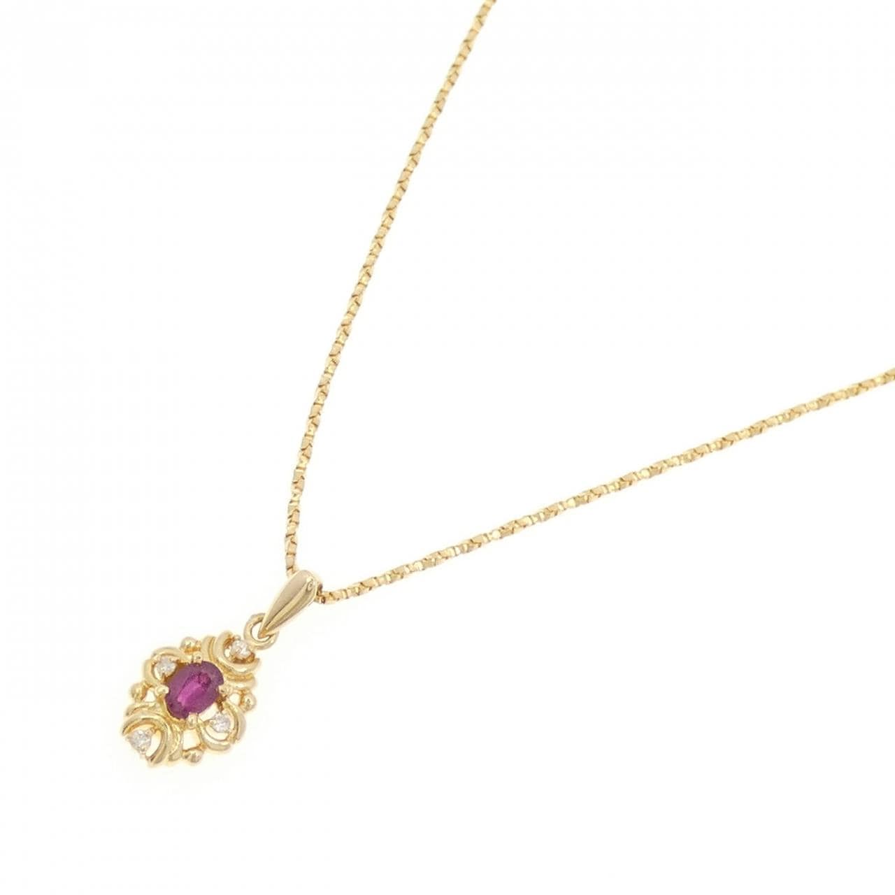 K18YG ruby necklace 0.21CT