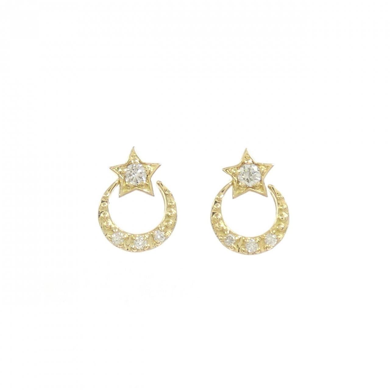 K18YG スター ダイヤモンド ピアス 0.10CT