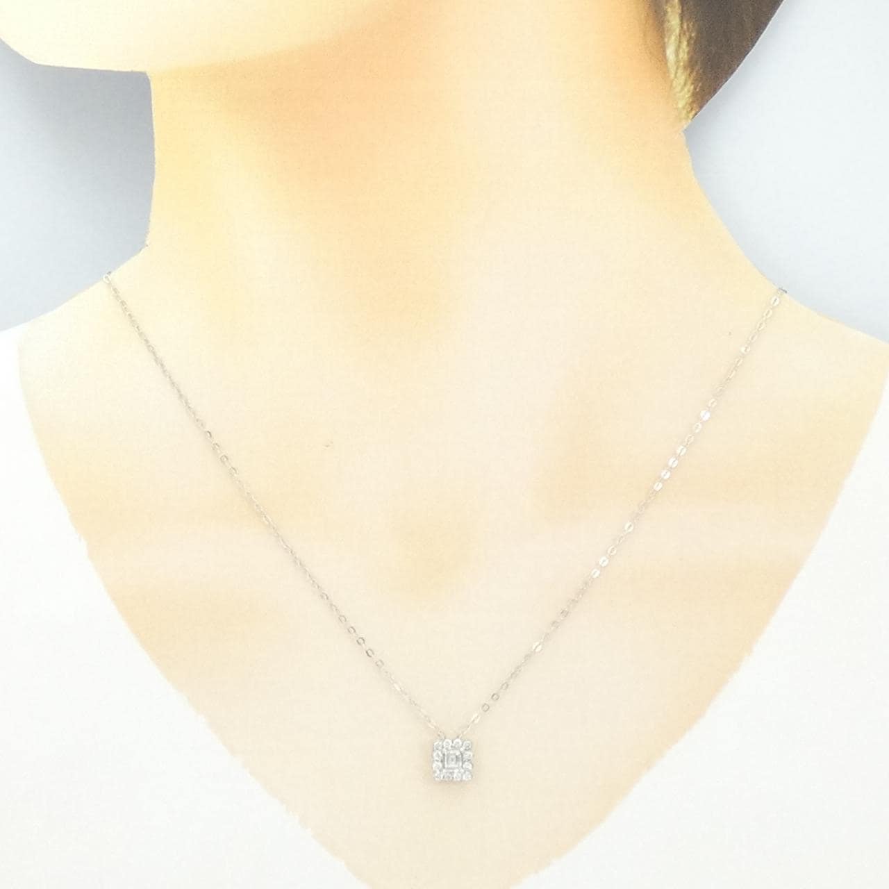 750WG ダイヤモンド ネックレス 0.215CT