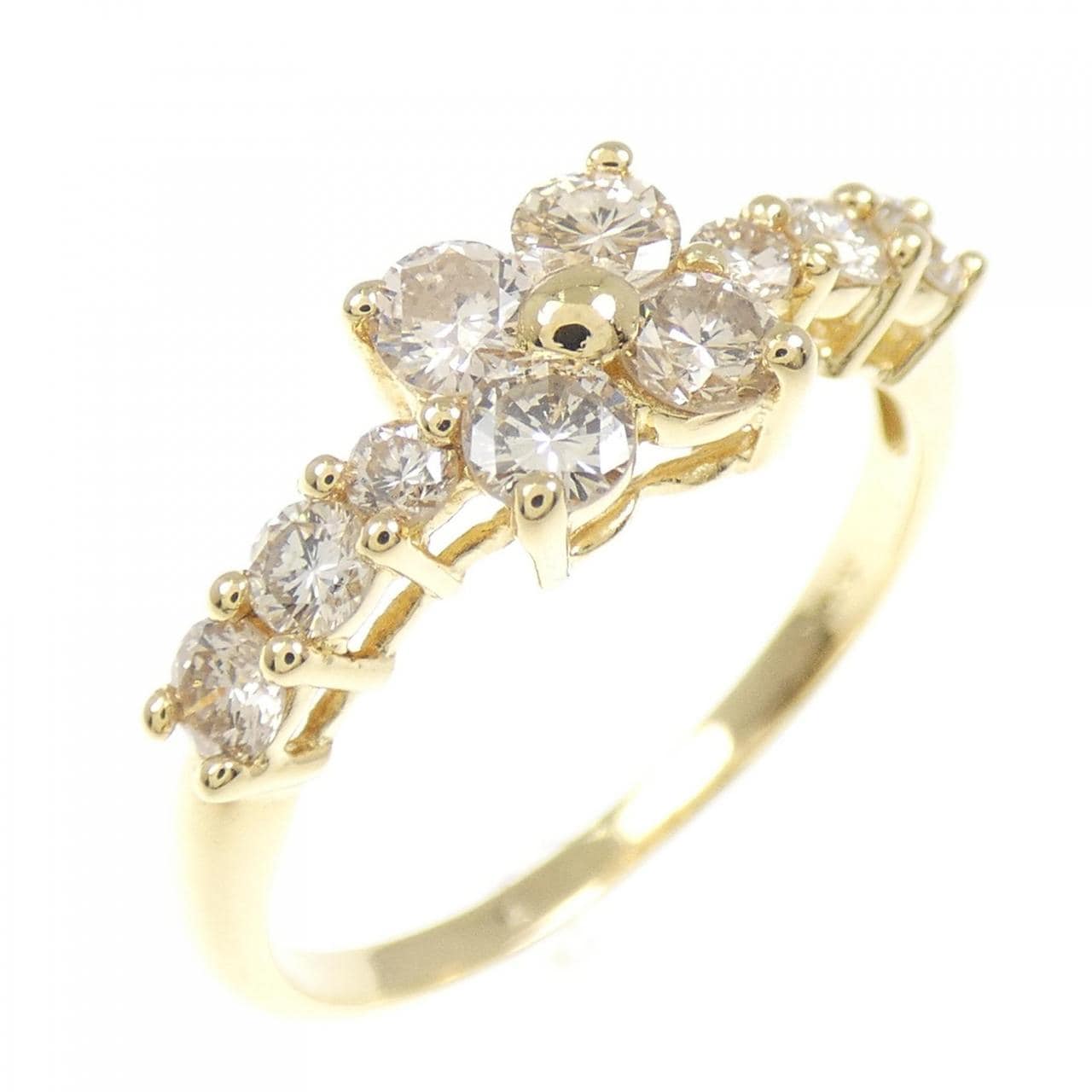 K18YG フラワー ダイヤモンド リング 0.71CT