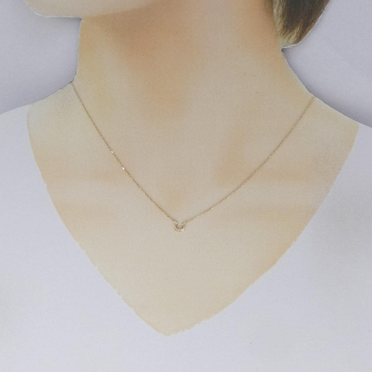 K10YG 馬蹄形鑽石項鍊 0.01CT
