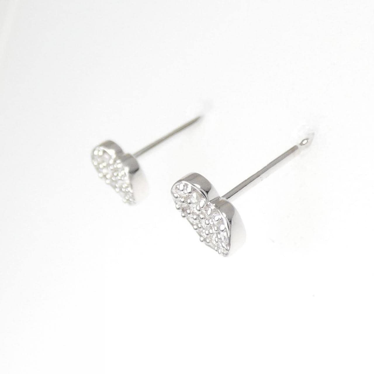 K18WG ハート ダイヤモンド ピアス 0.20CT