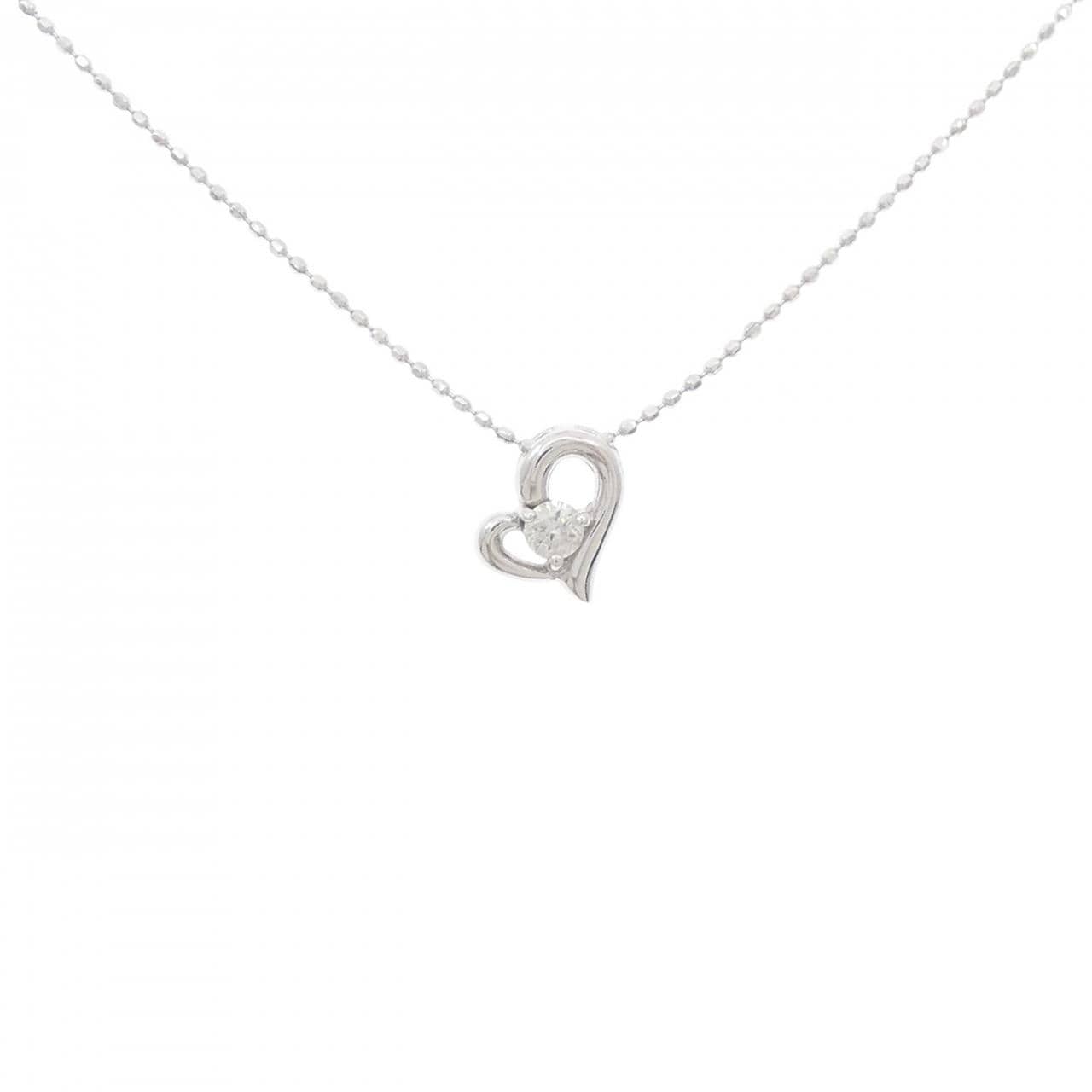 K18WG ハート ダイヤモンド ネックレス 0.07CT
