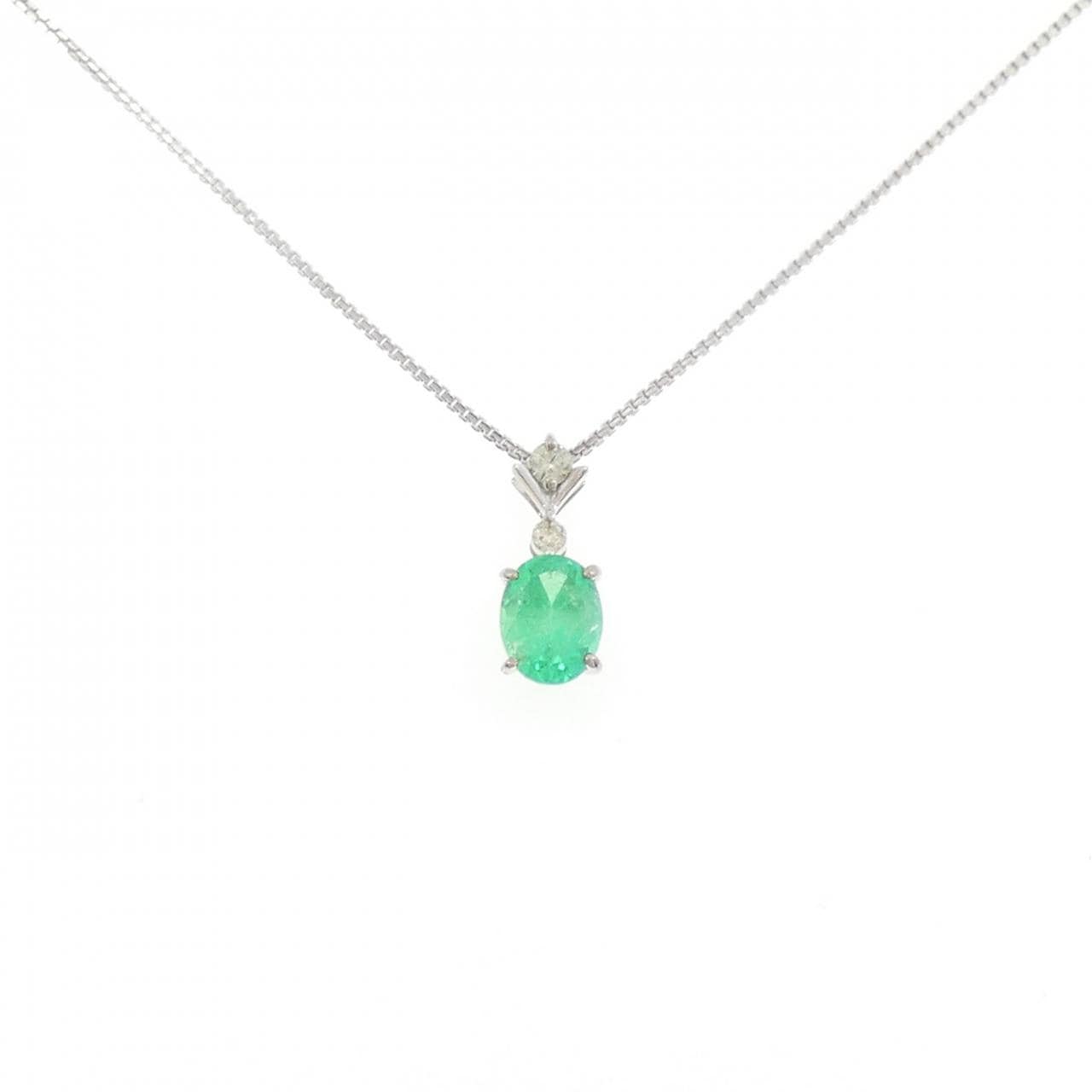 K18WG祖母绿项链1.33CT