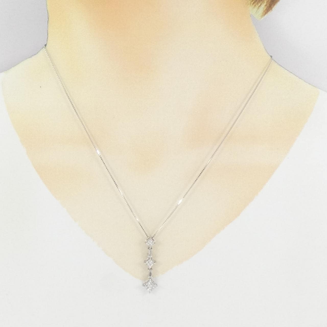 K18WG パヴェ ダイヤモンド ネックレス 0.50CT