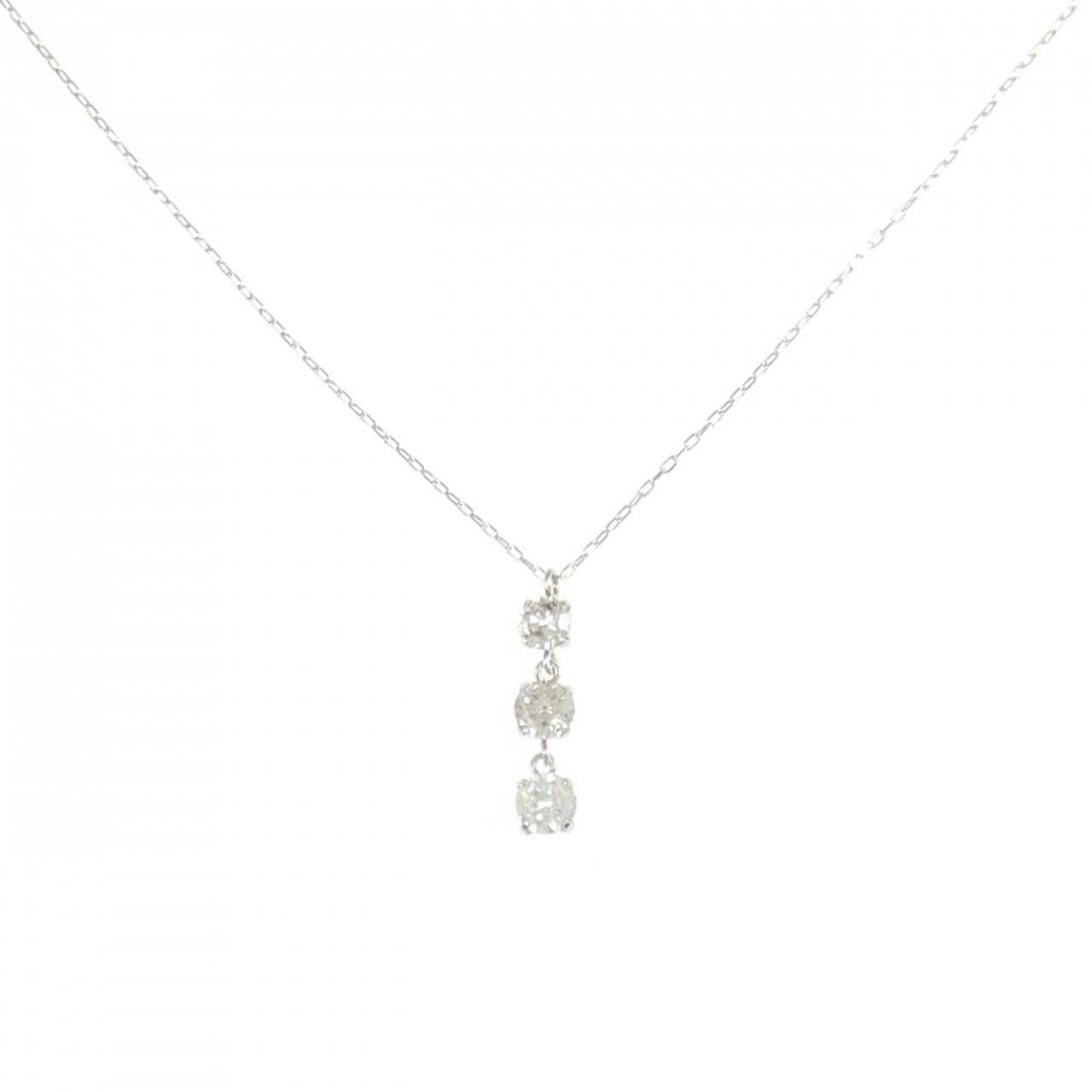 【新品】PT900/PT850 スリーストーン ダイヤモンド ネックレス 0.50CT