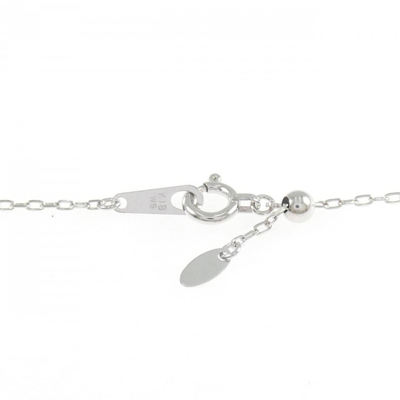 K18WG フラワー ダイヤモンド ネックレス 0.03CT
