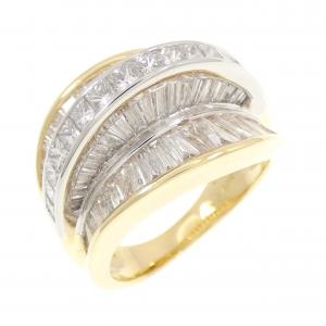 K18YG/PT900 ダイヤモンド リング 3.00CT