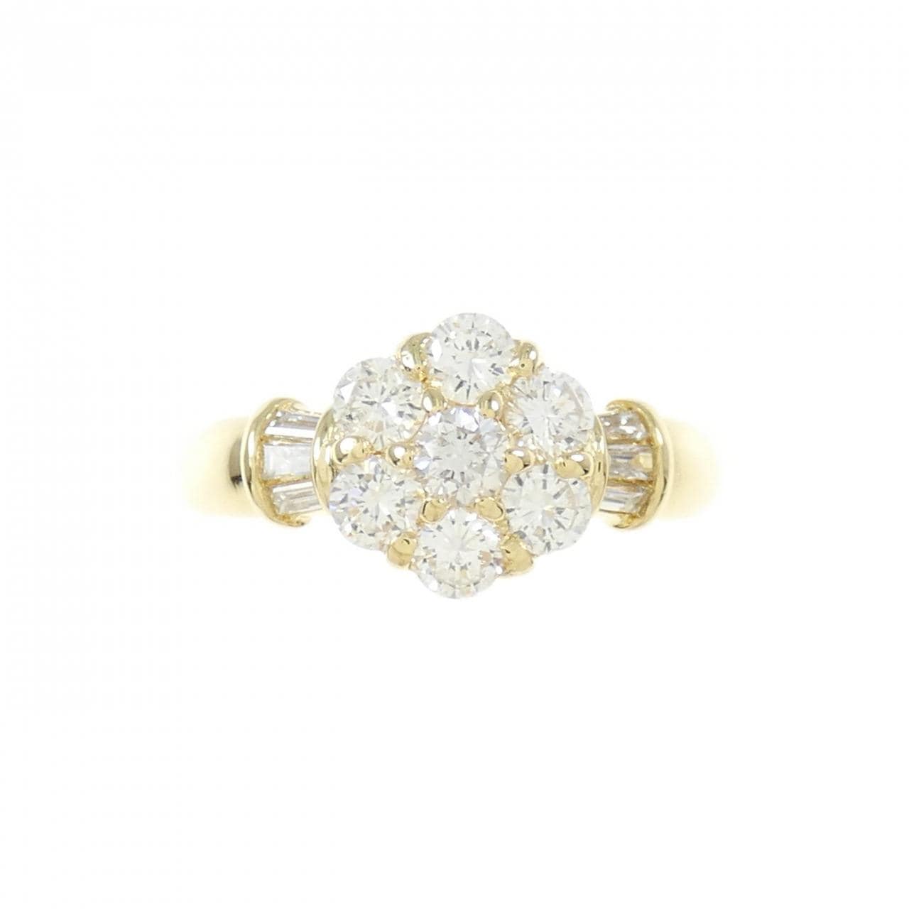 K18YG flower Diamond ring 0.33CT
