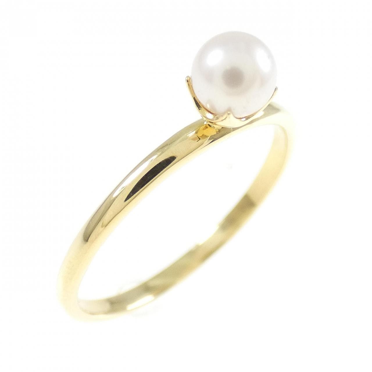 K18YG freshwater pearl ring 4.2mm