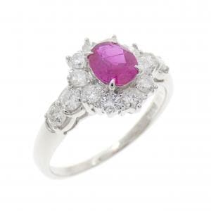 PT900 ルビー リング 0.68CT